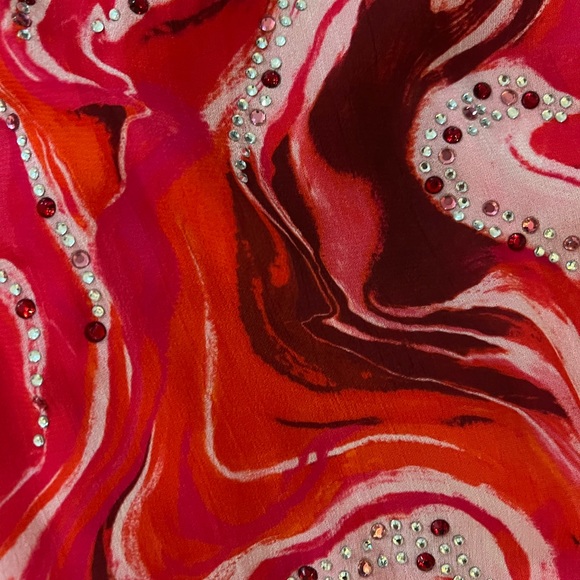 h:ours Dionne Mini Dress in Red Swirl Print size XS - Picture 4 of 5